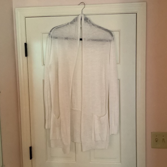 Margaret O’Leary white linen and cotton cardigan, size L - Picture 1 of 3